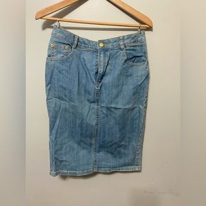 H&M Washed Denim Pencil Skirt